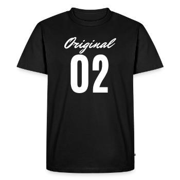 Logo original de la police 02 - T-shirt Premium bio Homme - noir - Devant - Nico (187cm)