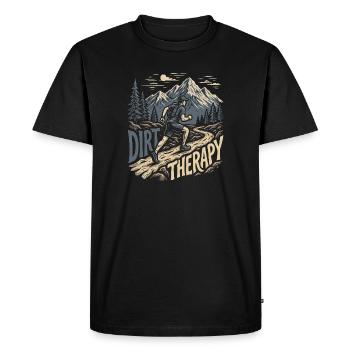 Trail Running - Dirt Therapy - Men's Premium Organic T-Shirt - black - Front - Nico (187cm)