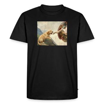 Mème chien God Hand Golden Retriever - T-shirt Premium bio Homme - noir - Devant - Nico (187cm)
