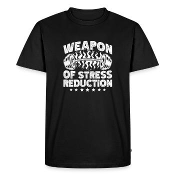 Powerlifting Bodybuilder Weapon Of Stress Gym - Men's Premium Organic T-Shirt - black - Front - Nico (187cm)