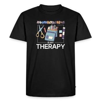 Scrapbooking is therapy - Men's Premium Organic T-Shirt - black - Front - Nico (187cm)