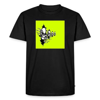 Neon Yellow Skeleton Necklace - Men's Premium Organic T-Shirt - black - Front - Nico (187cm)