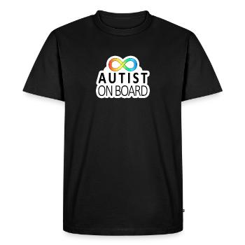 Autist on Board: Neurodiversity Stickers - Men's Premium Organic T-Shirt - black - Front - Nico (187cm)