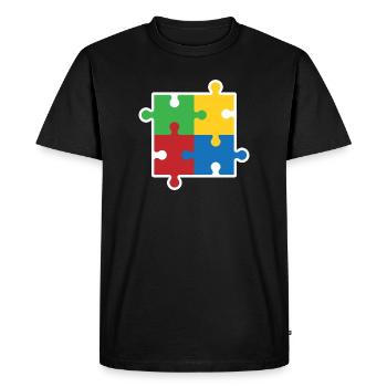 Autism Puzzle Icon - Men's Premium Organic T-Shirt - black - Front - Nico (187cm)
