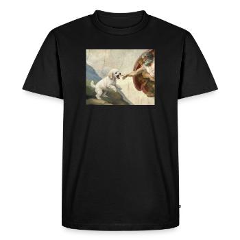 Dog God Hand Poodle Dogs meme - Men's Premium Organic T-Shirt - black - Front - Nico (187cm)