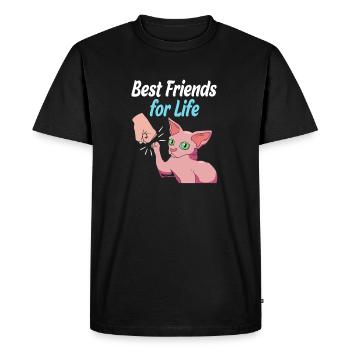 Chats Sphynx - T-shirt Premium bio Homme - noir - Devant - Nico (187cm)