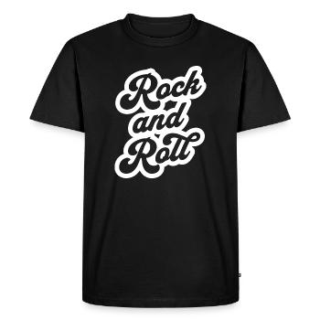 Logo-shirt du manuscrit Rock and Roll - T-shirt Premium bio Homme - noir - Devant - Nico (187cm)