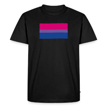 Drapeau de la fierté bisexuelle - T-shirt Premium bio Homme - noir - Devant - Nico (187cm)