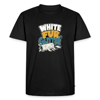 Cadeau de la maman du chien berger allemand blanc, Glit de fourrure blanche - T-shirt Premium bio Homme - noir - Devant - Nico (187cm)