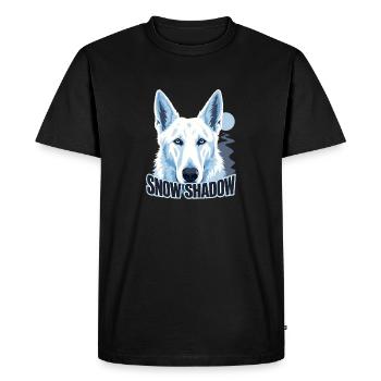 Retro Alpine White Shepherd, Snow Shadow Dog Mom G - T-shirt Premium bio Homme - noir - Devant - Nico (187cm)
