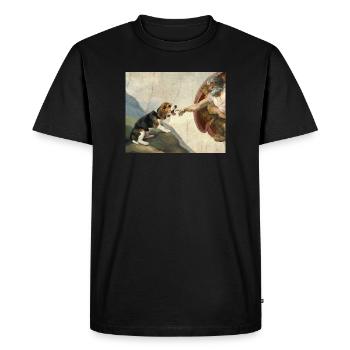 Mème du chien God Hand Beagle Dog - T-shirt Premium bio Homme - noir - Devant - Nico (187cm)
