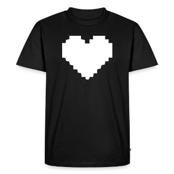 Cœur blanc Cœur Cadeau Cœur Blanc Pixel - T-shirt Premium bio Homme - noir - Devant - Nico (187cm)