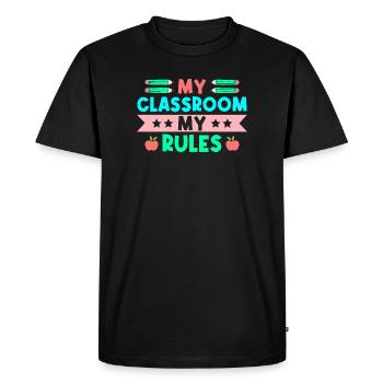 Enseignante de maternelle Classe Mes règles Maternelle - T-shirt Premium bio Homme - noir - Devant - Nico (187cm)