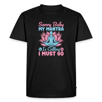 Le mantra du yoga m’appelle Je dois faire du yoga drôle - T-shirt Premium bio Homme - noir - Devant - Nico (187cm)