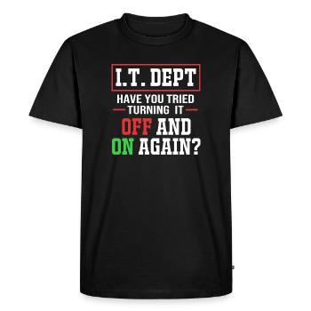 Assistance technique - T-shirt Premium bio Homme - noir - Devant - Nico (187cm)