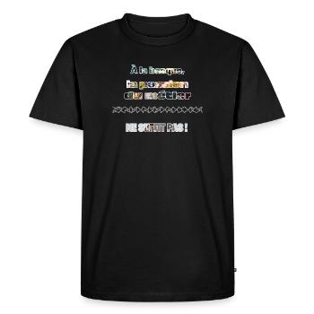 Passion du Métier Bancaire Collage - T-shirt Premium bio Homme - noir - Devant - Nico (187cm)