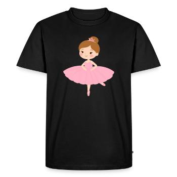 Petite ballerine en tutu rose – Décoration de danse - T-shirt Premium bio Homme - noir - Devant - Nico (187cm)