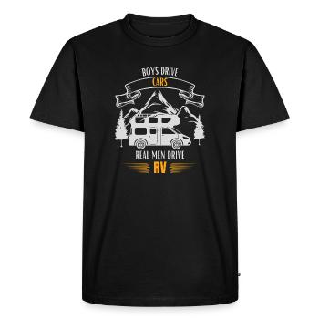 De vrais hommes conduisent un camping-car - T-shirt Premium bio Homme - noir - Devant - Nico (187cm)