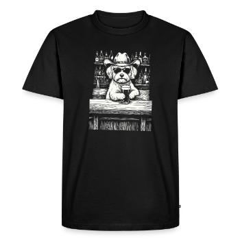 Cowboy Dog Bière Drôle Maltheser - T-shirt Premium bio Homme - noir - Devant - Nico (187cm)