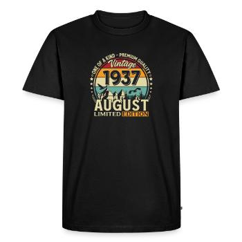 89th Birthday Gift Husband Original 1937 August - Men's Premium Organic T-Shirt - black - Front - Nico (187cm)
