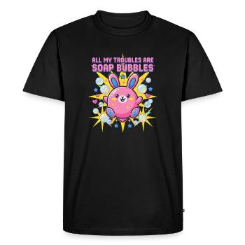 All My Troubles Are Soap Bubbles - Men's Premium Organic T-Shirt - black - Front - Nico (187cm)