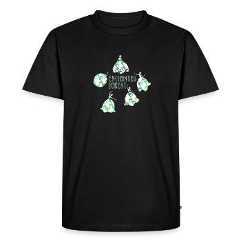 Forêt enchantée – Muguet-de-Vallée dansante - T-shirt Premium bio Homme - noir - Devant - Nico (187cm)