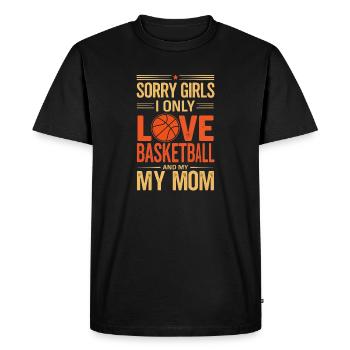 Amour du basket et maman - T-shirt Premium bio Homme - noir - Devant - Nico (187cm)