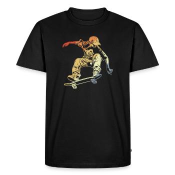 Skateboarder Boy Vintage Look - T-shirt Premium bio Homme - noir - Devant - Nico (187cm)