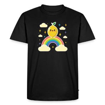 Kawaii Citron Arc-en-ciel - T-shirt Premium bio Homme - noir - Devant - Nico (187cm)