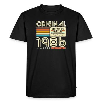 Original 1986 Vintage Vintage Anniversaire Rétro - T-shirt Premium bio Homme - noir - Devant - Nico (187cm)