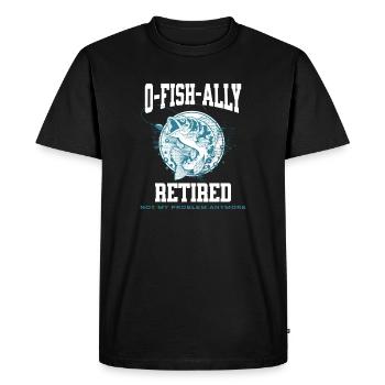Jeu de mots Ofishally Retired - T-shirt Premium bio Homme - noir - Devant - Nico (187cm)