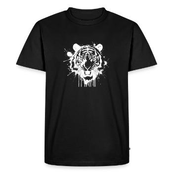 Tiger Splashed Monochrome White - Men's Premium Organic T-Shirt - black - Front - Nico (187cm)