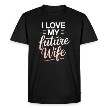 J’adore mon futur épouse Cadeau romantique - T-shirt Premium bio Homme - noir - Devant - Nico (187cm)