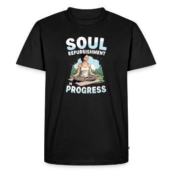 Soul Refurbishment In Progress Yoga Meditation - Men's Premium Organic T-Shirt - black - Front - Nico (187cm)