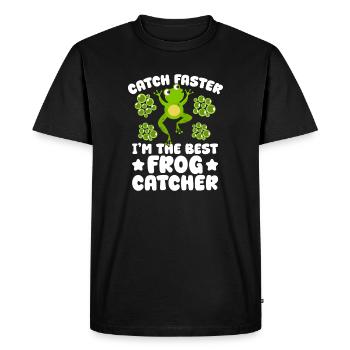 Attrape-grenouilles, la meilleure grenouille attrape-grenouille - T-shirt Premium bio Homme - noir - Devant - Nico (187cm)