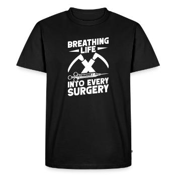 Anesthésiste Spécialiste de la Vie Respiratoire - T-shirt Premium bio Homme - noir - Devant - Nico (187cm)