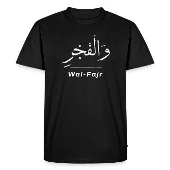 Calligraphie Arabe Islamique Wal-Fajr - T-shirt Premium bio Homme - noir - Devant - Nico (187cm)