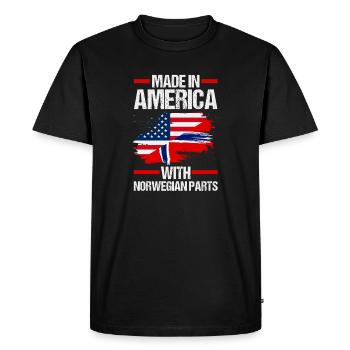 Norvège, Norge, Amérique, Fjords patriotiques, Scandinaves - T-shirt Premium bio Homme - noir - Devant - Nico (187cm)