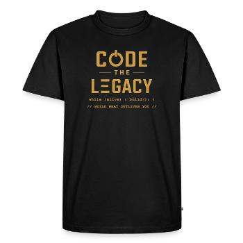 Code The Legacy Programmer T-Shirt - Men's Premium Organic T-Shirt - black - Front - Nico (187cm)