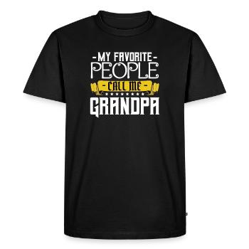 Call Me Grandpa Banner - Men's Premium Organic T-Shirt - black - Front - Nico (187cm)