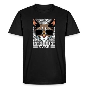 Meilleur Grand-père Chat de Tous les Temps - T-shirt Premium bio Homme - noir - Devant - Nico (187cm)