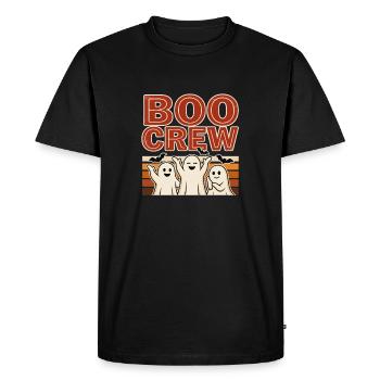 Halloween fantôme – Boo Crew - T-shirt Premium bio Homme - noir - Devant - Nico (187cm)