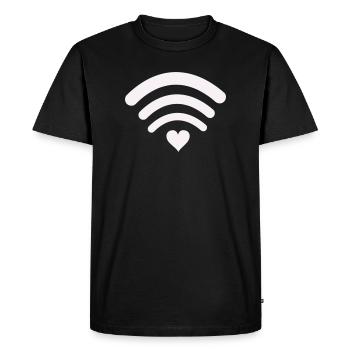 Wi-Fi-Heart-Wifi Design - Men's Premium Organic T-Shirt - black - Front - Nico (187cm)