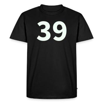 39- - Men's Premium Organic T-Shirt - black - Front - Nico (187cm)