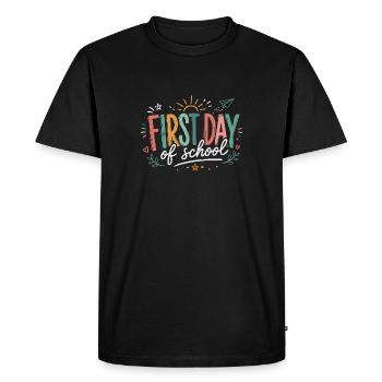Funny First Day of School Teacher Back to School - Men's Premium Organic T-Shirt - black - Front - Nico (187cm)