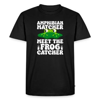 Frog Catcher Amphibian Matcher Meet The Frog - Men's Premium Organic T-Shirt - black - Front - Nico (187cm)