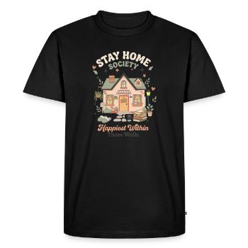 Stay Home Wohnidylle – Innenwelt - Men's Premium Organic T-Shirt - black - Front - Nico (187cm)