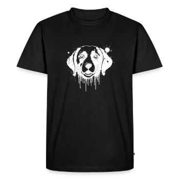 Beagle Dog Splashed in White Dripping - Men's Premium Organic T-Shirt - black - Front - Nico (187cm)
