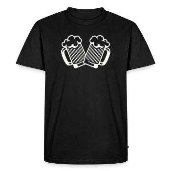 Tapotement des verres à bière - T-shirt Premium bio Homme - noir - Devant - Nico (187cm)