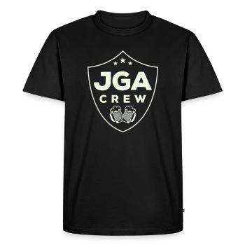 jga_crew_wappen- - Men's Premium Organic T-Shirt - black - Front - Nico (187cm)